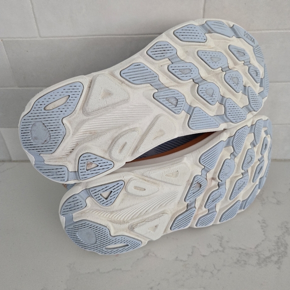 Hoka Clifton 9 Cushioned Athletic Walking Running Shoe Light Airy Blue Ice Water - Picture 8 of 10